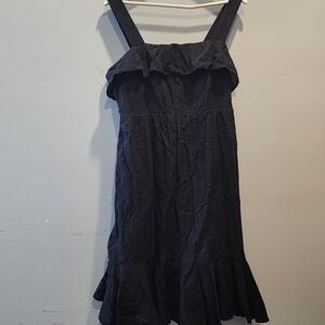 J. Crew Black Mini Dress with Ruffle Details